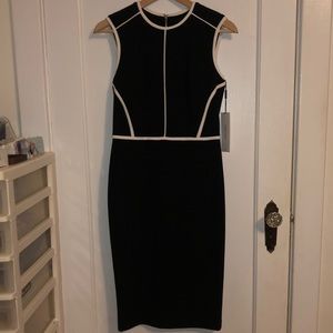 Calvin Klein black dress with white piping